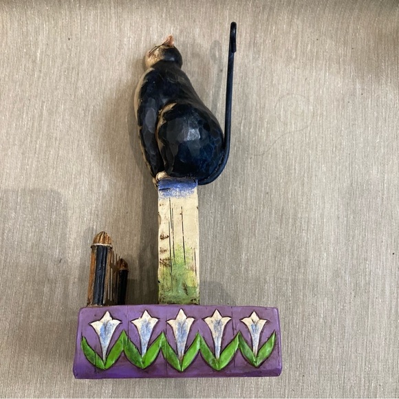 JIM SHORE Sleep Tight Cat On  a Tombstone With a Fence Resin - Picture 5 of 9